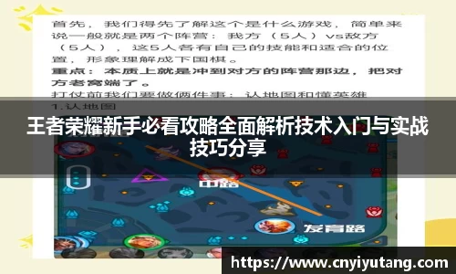 王者荣耀新手必看攻略全面解析技术入门与实战技巧分享